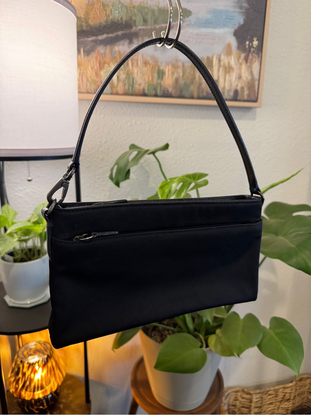 Y2K Black Nylon Coach Mercer Demi Handbag Clutch